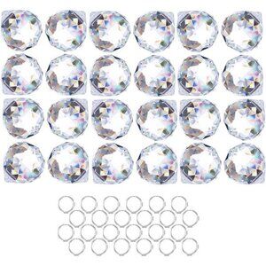 Crystalsuncatcher 24pcs Clear Crystal Ball Prism Suncatcher